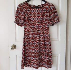 3/$30 Burgundy patterned dress